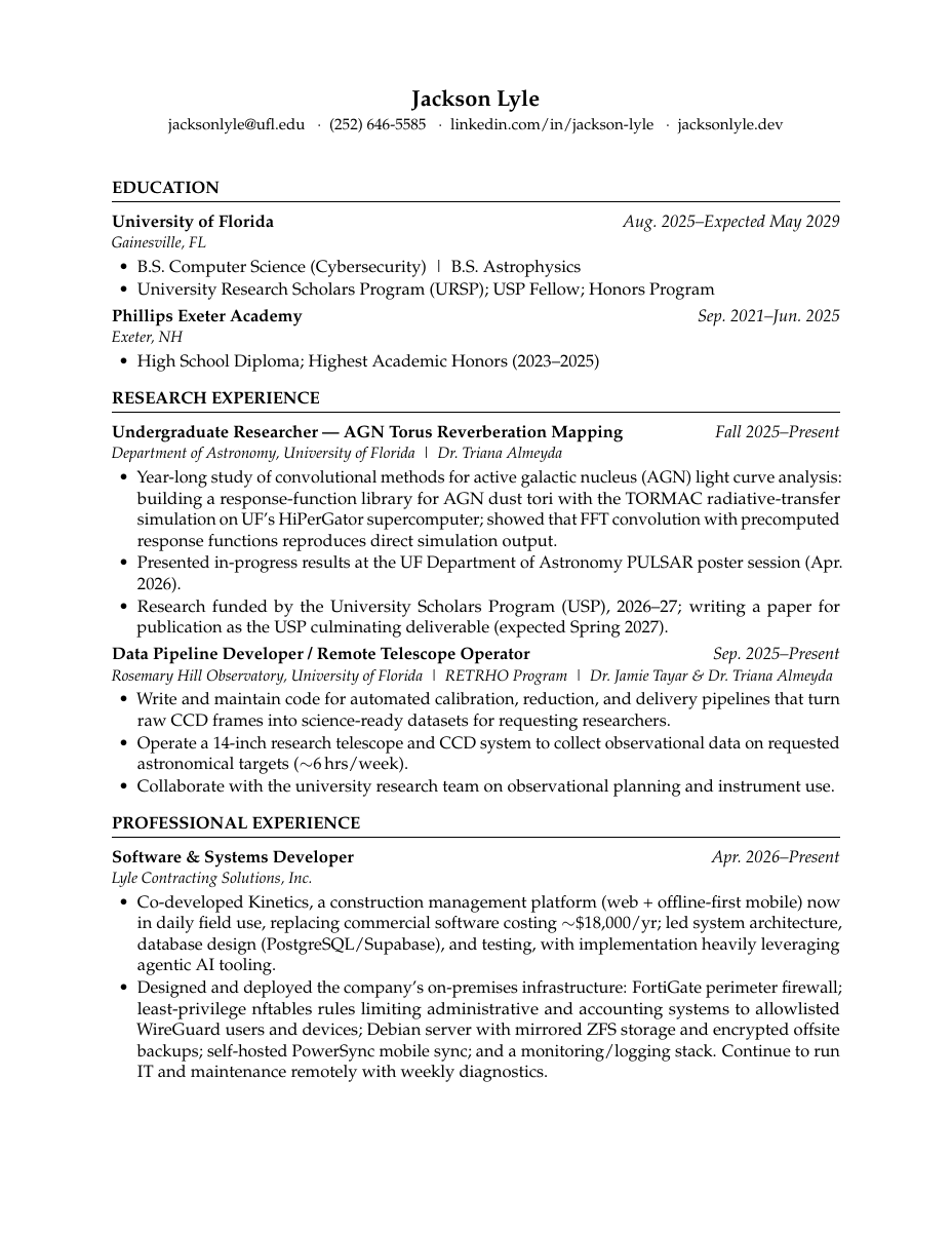 Jackson Lyle CV — page 1